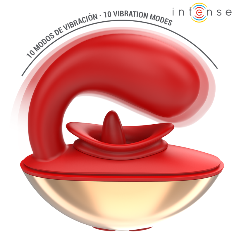 INTENSE - MARIAH VIBRADOR & ESTIMULADOR EN FORMA DE U 10 VIBRACIONES ROJO - Mi tienda