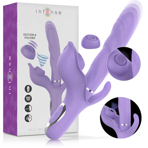 INTENSE - BILLIE VIBRADOR MULTIFUNCIÓN RECARGABLE ONDAS ESTIMULADORAS CON PULSADOR MORADO - Mi tienda