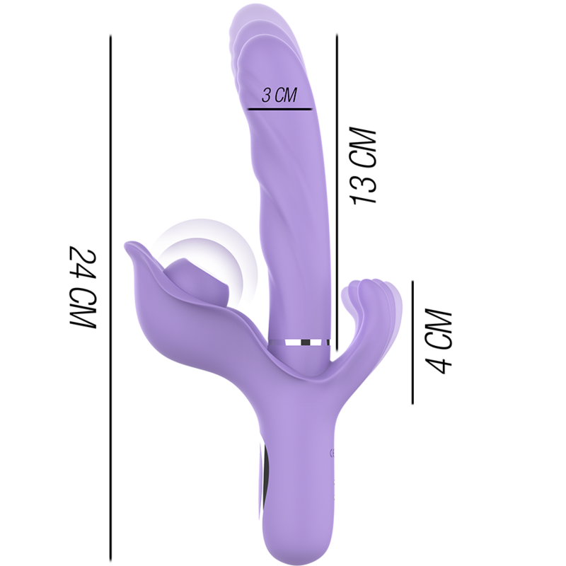 INTENSE - BILLIE VIBRADOR MULTIFUNCIÓN RECARGABLE ONDAS ESTIMULADORAS CON PULSADOR MORADO - Mi tienda