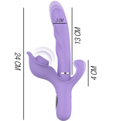 INTENSE - BILLIE VIBRADOR MULTIFUNCIÓN RECARGABLE ONDAS ESTIMULADORAS CON PULSADOR MORADO - Mi tienda