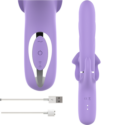 INTENSE - BILLIE VIBRADOR MULTIFUNCIÓN RECARGABLE ONDAS ESTIMULADORAS CON PULSADOR MORADO - Mi tienda