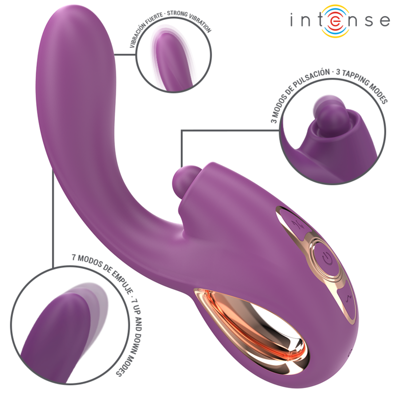 INTENSE - LALI VIBRADOR PUNTO G MULTIFUNCIÓN ESTIMULACIÓN & EMPUJE & VIBRACIÓN MORADO - Mi tienda