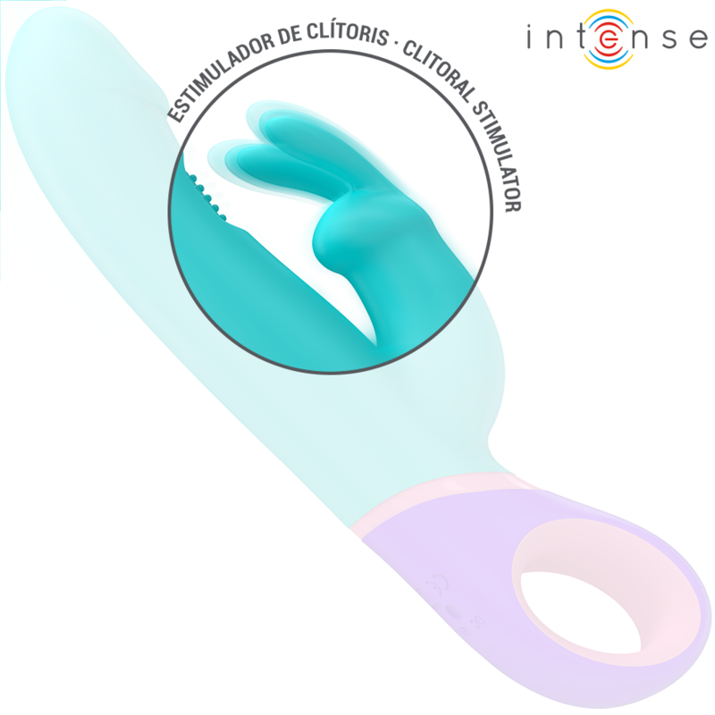 INTENSE - MÓNICA VIBRADOR RABBIT CON ESTIMULADOR ROTATORIO DEL PUNTO G AZUL - Mi tienda