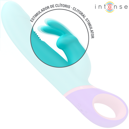 INTENSE - MÓNICA VIBRADOR RABBIT CON ESTIMULADOR ROTATORIO DEL PUNTO G AZUL - Mi tienda