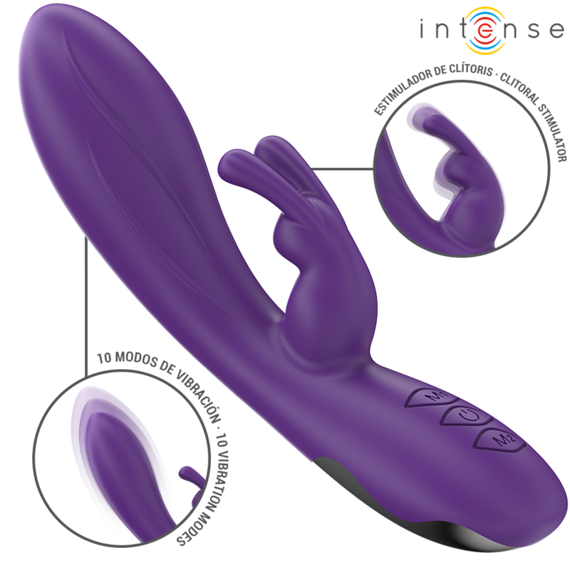 INTENSE - RANDALL VIBRADOR RABBIT 10 VIBRACIONES MORADO - Mi tienda