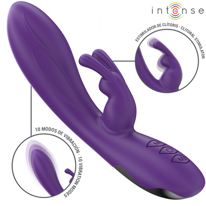 INTENSE - RANDALL VIBRADOR RABBIT 10 VIBRACIONES MORADO - Mi tienda