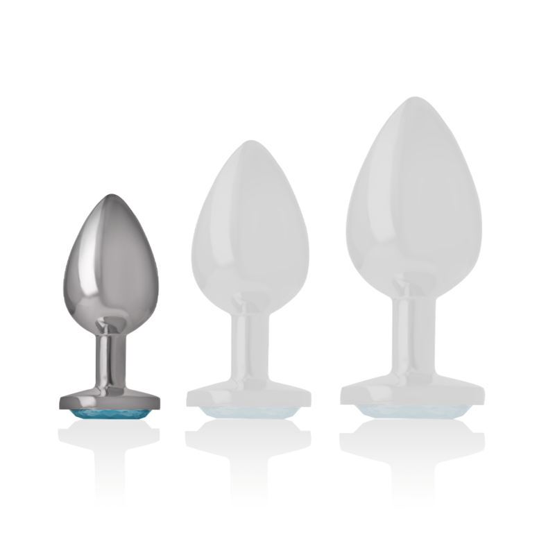 INTENSE - PLUG ANAL METAL ALUMINIO CON CRISTAL AZUL TALLA S/M/L - Mi tienda