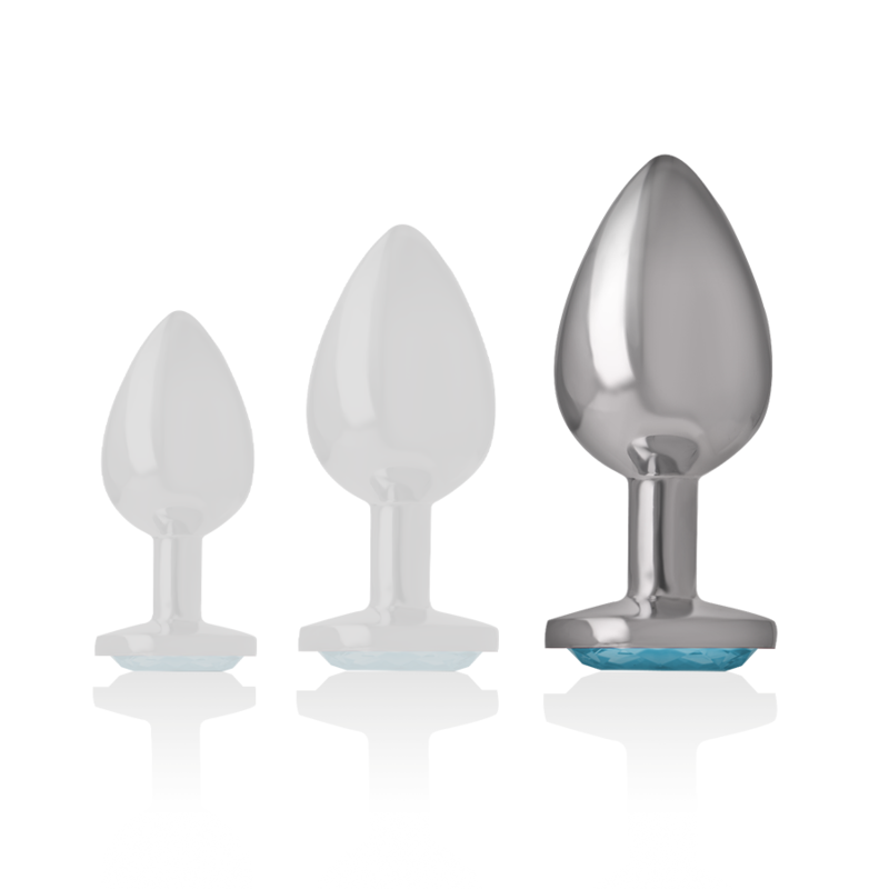 INTENSE - PLUG ANAL METAL ALUMINIO CON CRISTAL AZUL TALLA S/M/L - Mi tienda