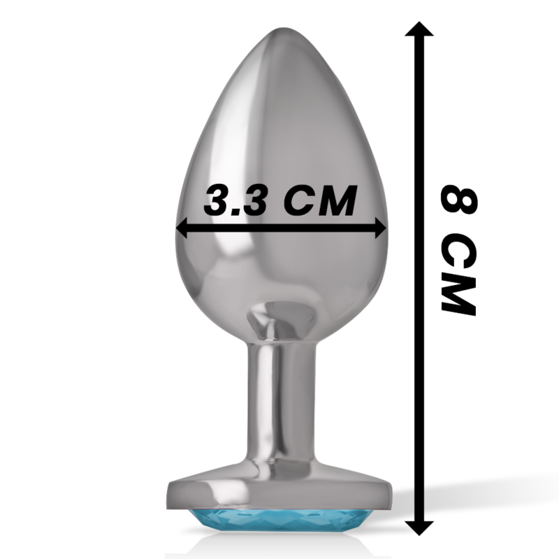 INTENSE - PLUG ANAL METAL ALUMINIO CON CRISTAL AZUL TALLA S/M/L - Mi tienda