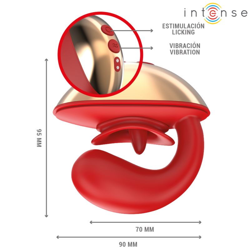 INTENSE - MARIAH VIBRADOR & ESTIMULADOR EN FORMA DE U 10 VIBRACIONES ROJO - Mi tienda