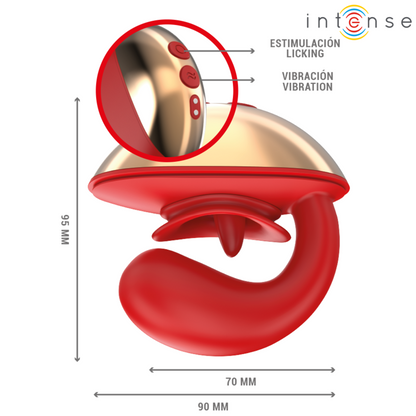 INTENSE - MARIAH VIBRADOR & ESTIMULADOR EN FORMA DE U 10 VIBRACIONES ROJO - Mi tienda