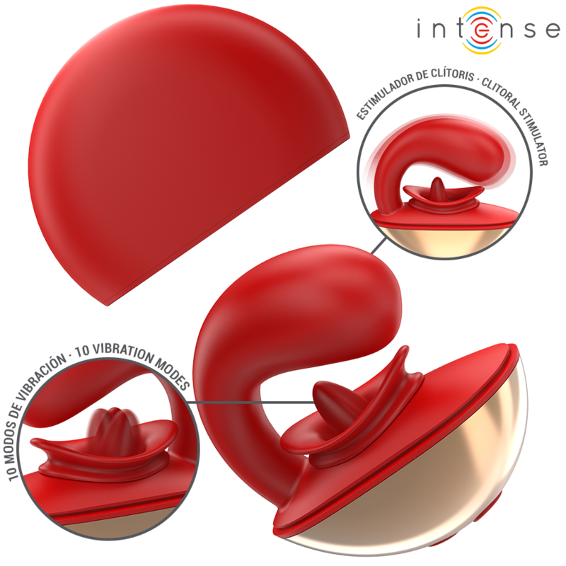 INTENSE - MARIAH VIBRADOR & ESTIMULADOR EN FORMA DE U 10 VIBRACIONES ROJO - Mi tienda
