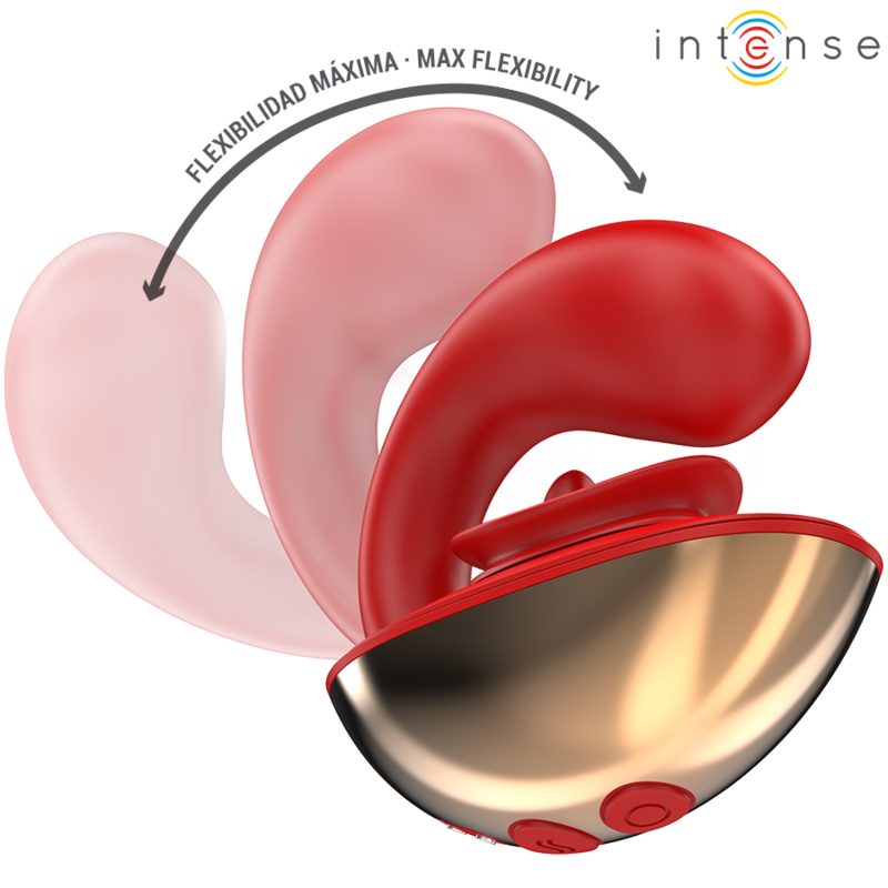 INTENSE - MARIAH VIBRADOR & ESTIMULADOR EN FORMA DE U 10 VIBRACIONES ROJO - Mi tienda