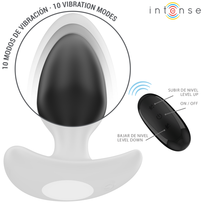 INTENSE - JOEY PLUG ANAL 10 VIBRACIONES NEGRO CONTROL REMOTO - Mi tienda