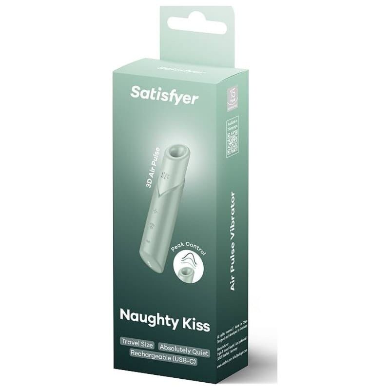 SATISFYER - NAUGHTY KISS ESTIMULADOR CLÍTORIS POR ONDAS VERDE AGUA - Mi tienda